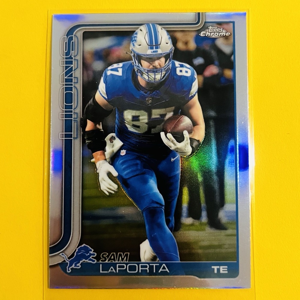 2025 Topps Chrome Football Sam LaPorta #100 Refractor Detroit Lions TE NFL